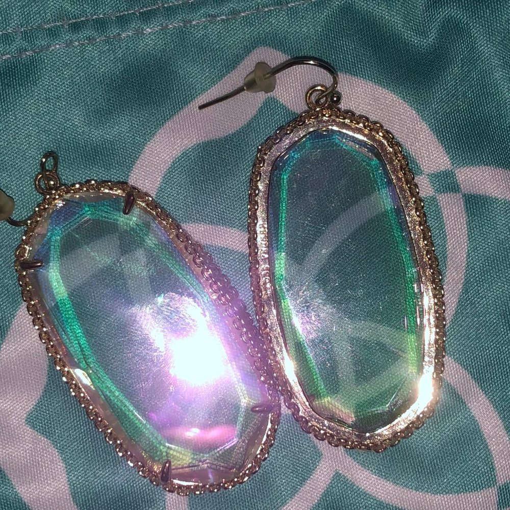 Large Clear Holographic Kendra Scott Earrings